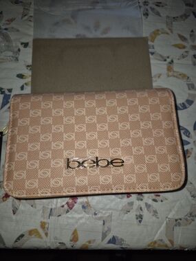 bebe Adela Monogram Clutch With Shoulder Chain Included